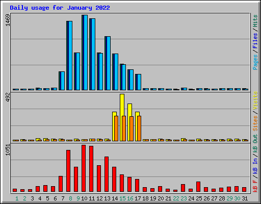 Daily usage for January 2022