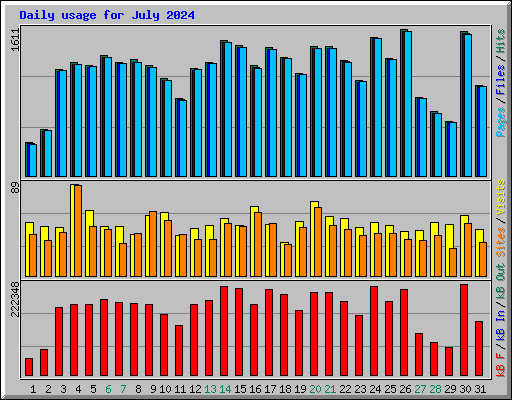 Daily usage for July 2024