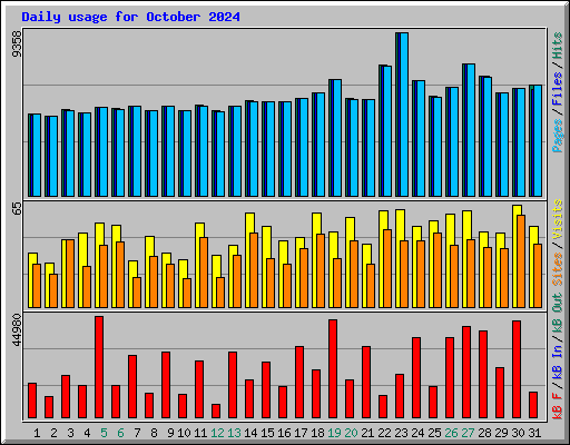 Daily usage for October 2024