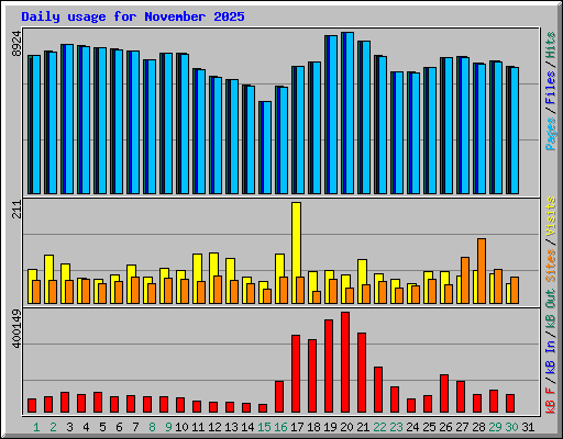 Daily usage for November 2025
