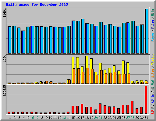 Daily usage for December 2025