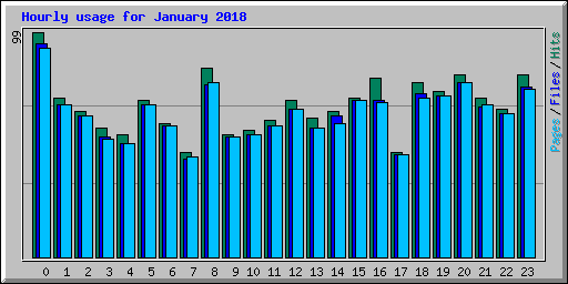 Hourly usage for January 2018