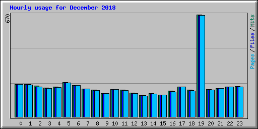 Hourly usage for December 2018