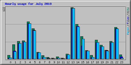 Hourly usage for July 2019