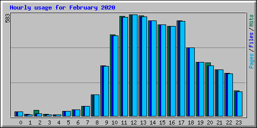 Hourly usage for February 2020