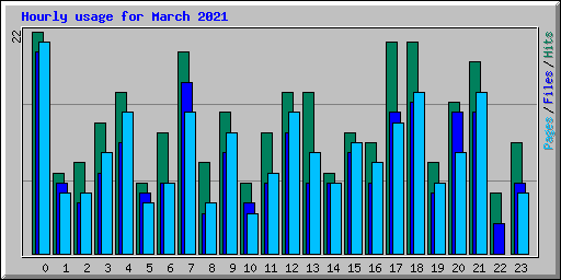 Hourly usage for March 2021