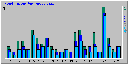 Hourly usage for August 2021