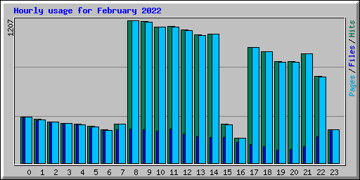 Hourly usage for February 2022