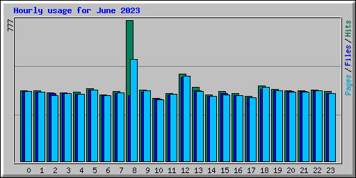 Hourly usage for June 2023