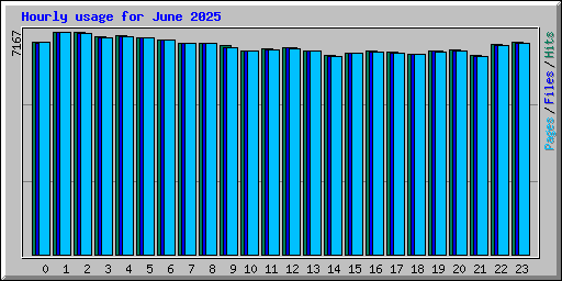 Hourly usage for June 2025