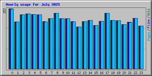 Hourly usage for July 2025